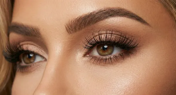 Nahaufnahme definierter, natürlich geformter Augenbrauen nach einem Korean Brow Lifting